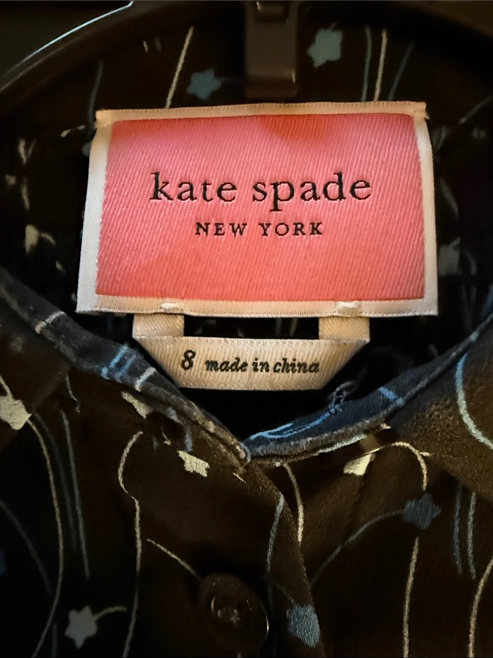kate spade Blue Maxi Dress with Blue Vine Print and Tie Waist
